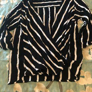 Maurice’s large black striped top dressy